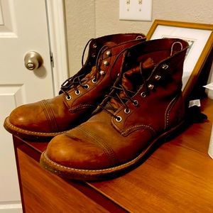 Mens Brown Red Wing Iron Ranger 6 inch boots size 9.5